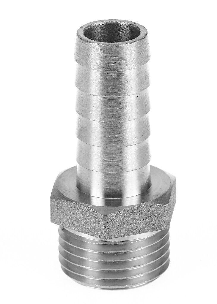 Schlauchnippel    3/8" - 11 mm  6kt/8kt Edelstahl  A4